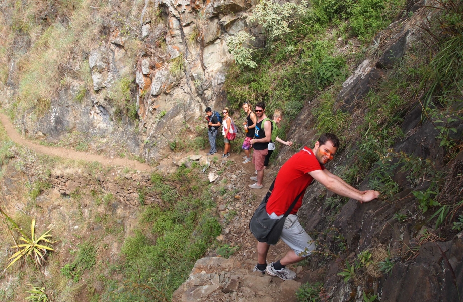 More steep, narrow trail...