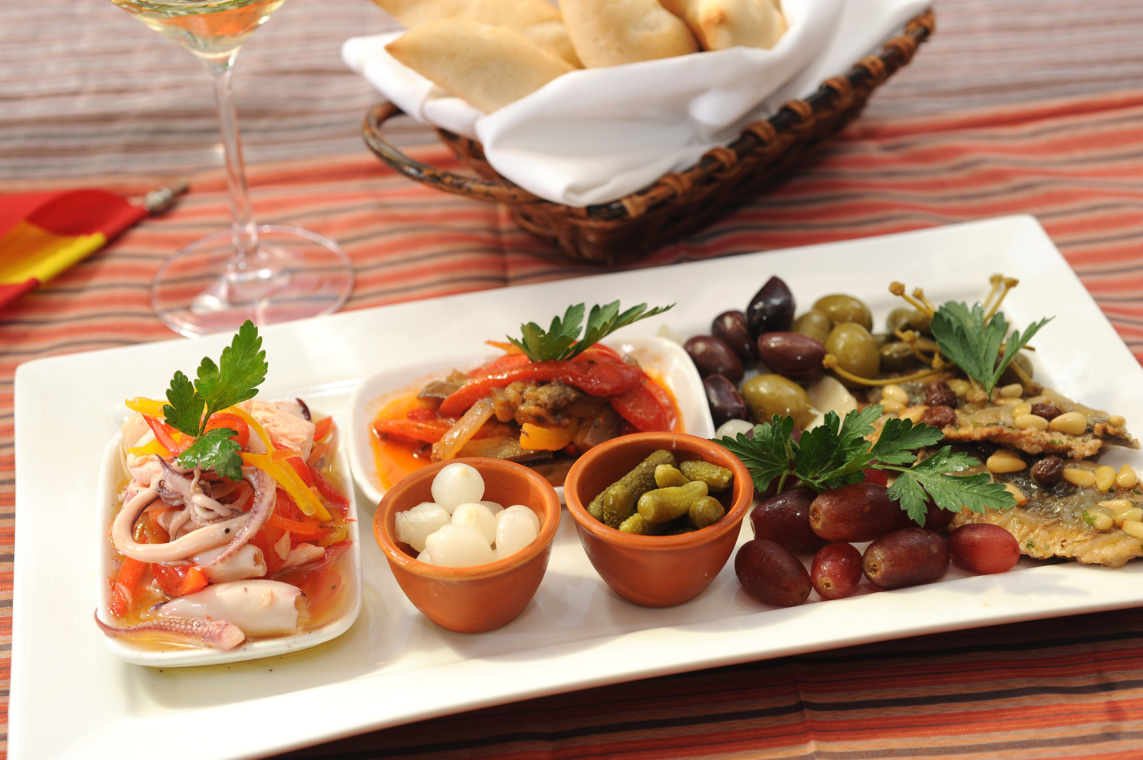 A dish at a tapas bar from tapas in Spain A dish at a tapas bar from tapas in Spain