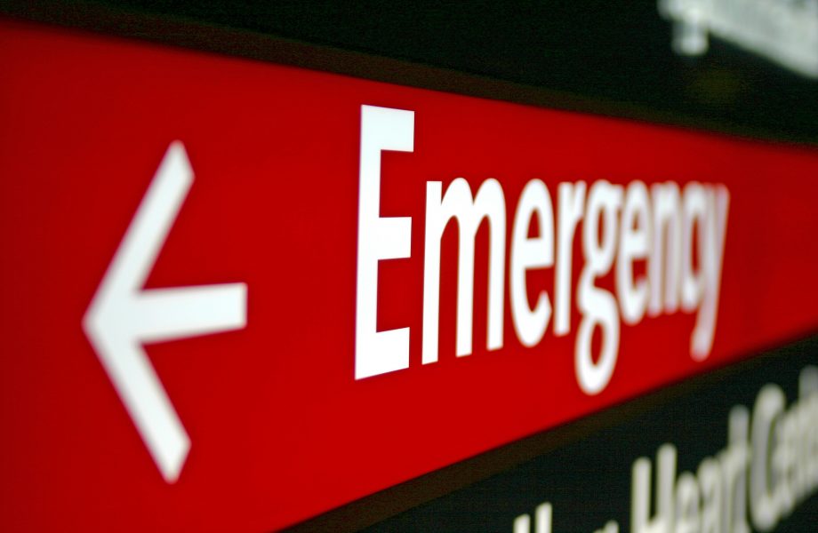 An emergency sign An emergency sign