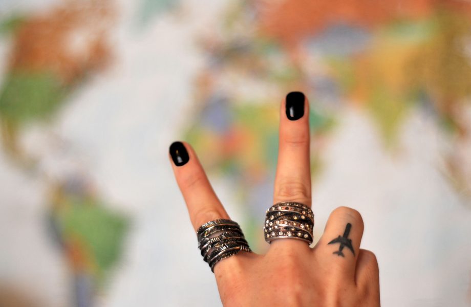 An airplane finger tattoo An airplane finger tattoo