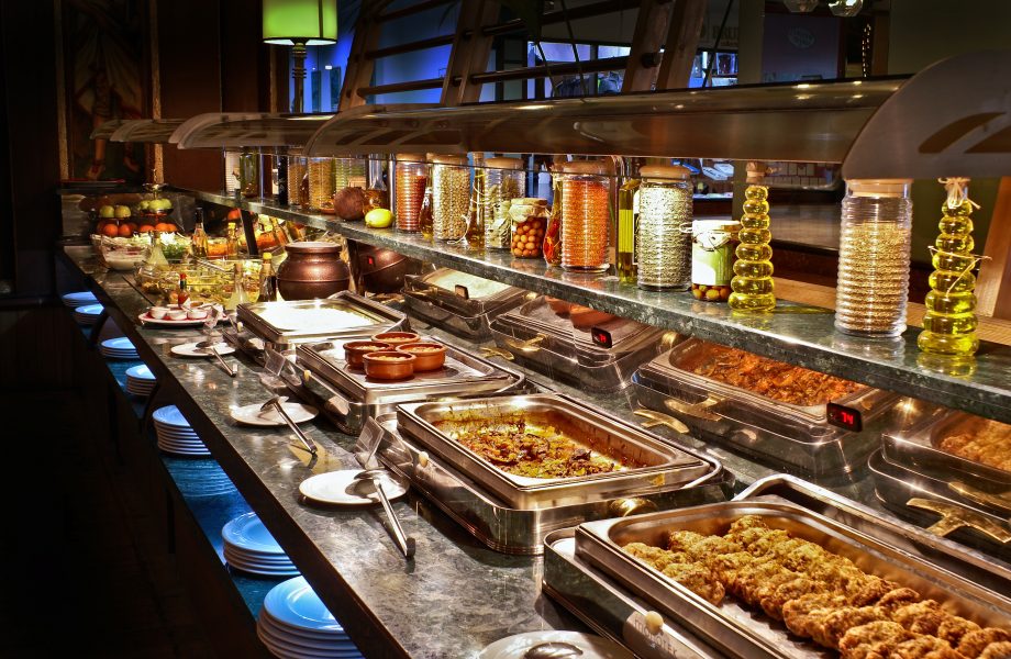 A buffet display A buffet display