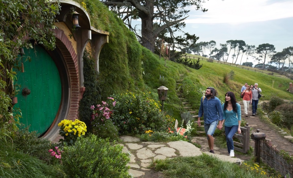 The Hobbiton film set The Hobbiton film set