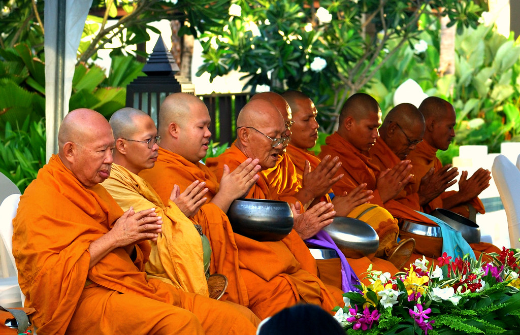 Monks during Songkran festival