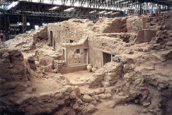 Archeological site at Akrotiri