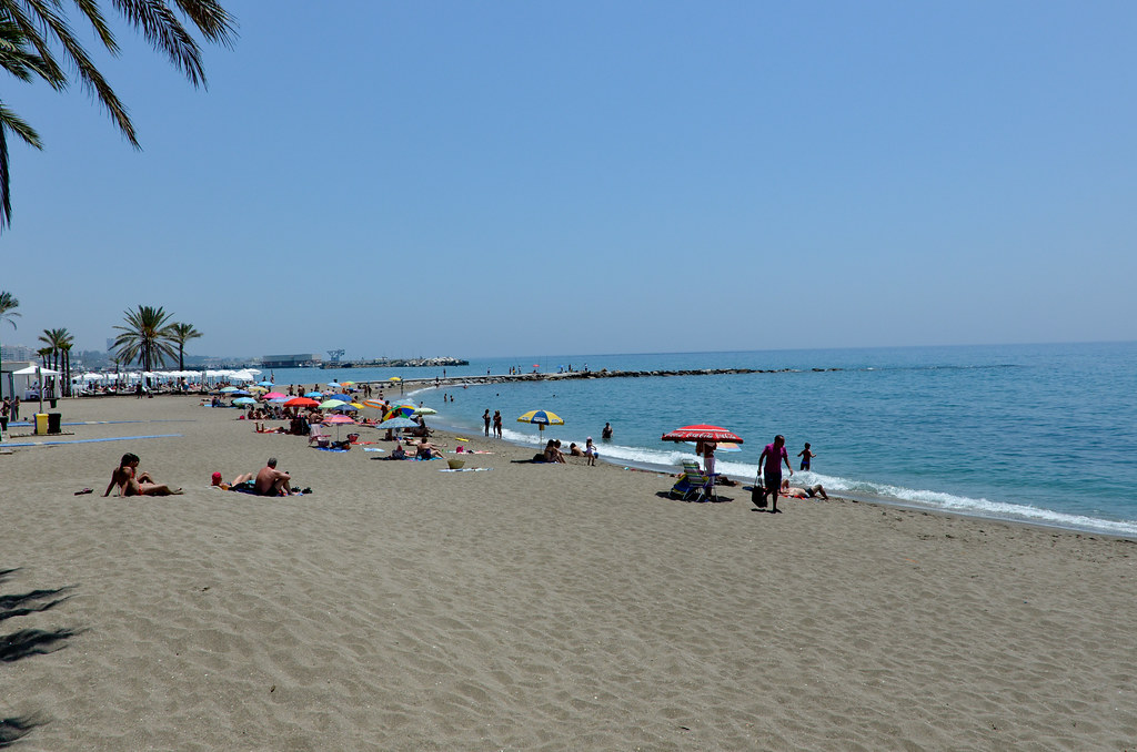 People chilling in Mar Bella Beach