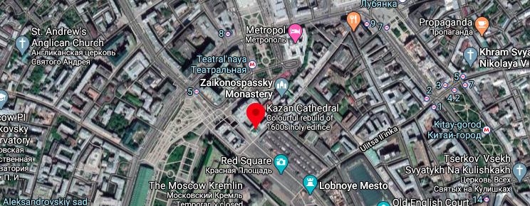 Satellite view location of the Kzhan Cathedral