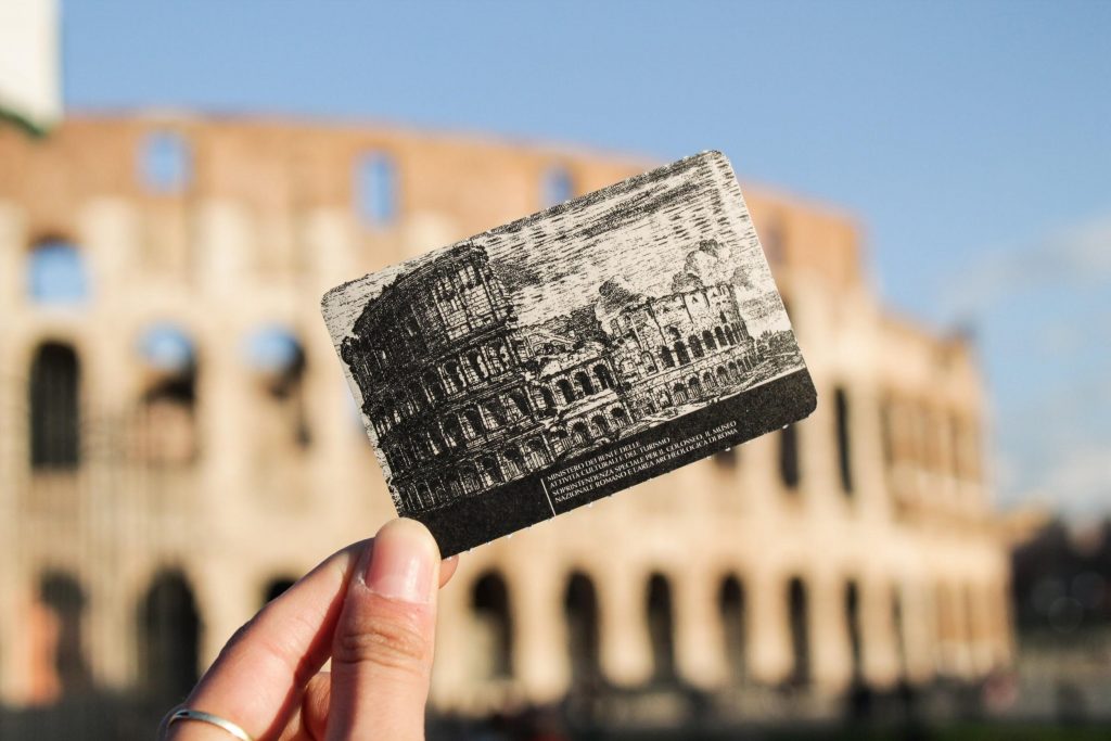 A picture of Colosseum in front of the Colosseum in Europe