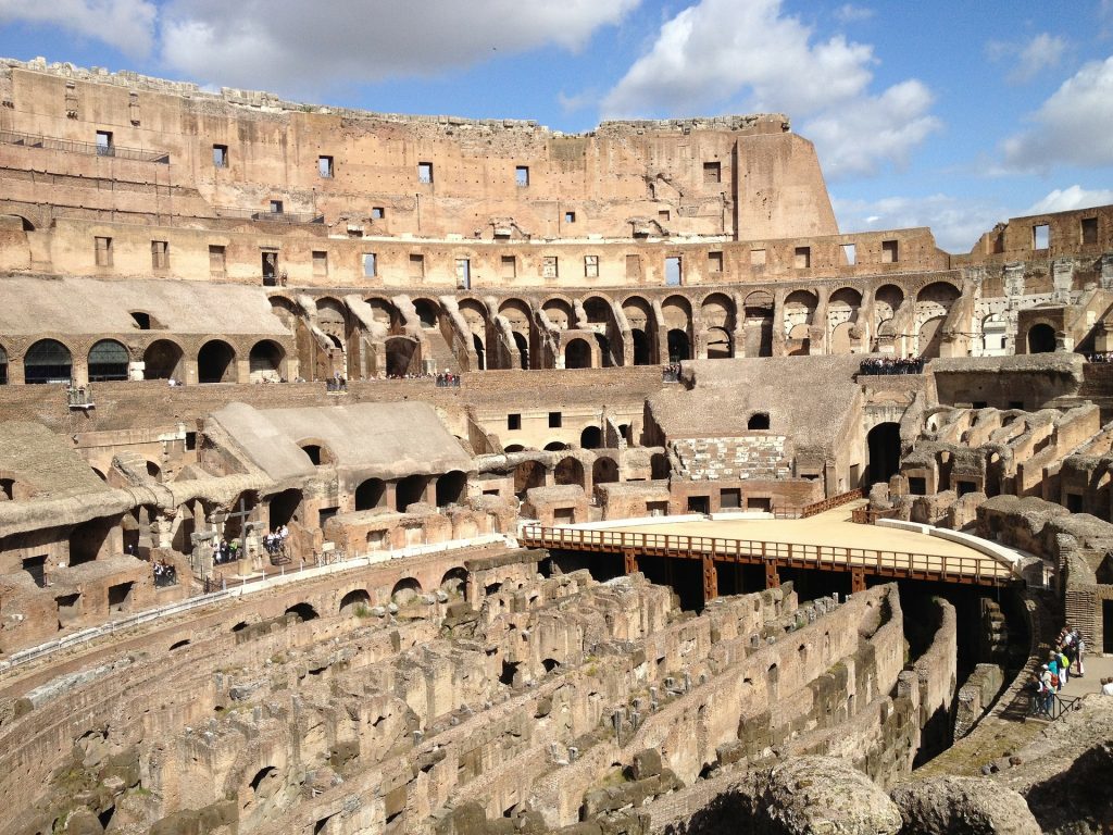 Inside of the Colosseum in Rome