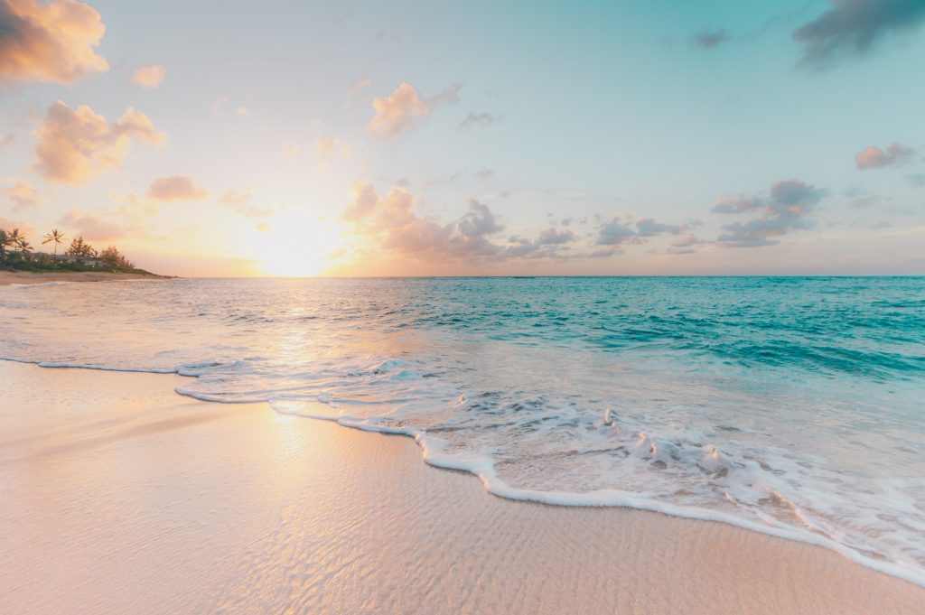 Stunning view of beach sunset