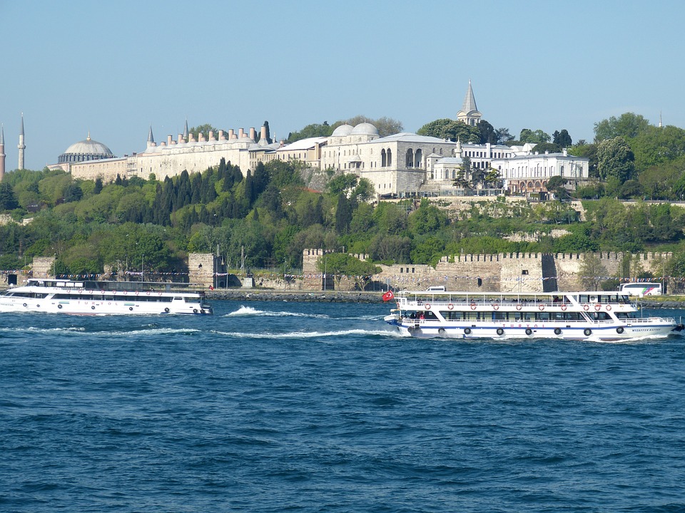 View of Topkapi Palace over the river