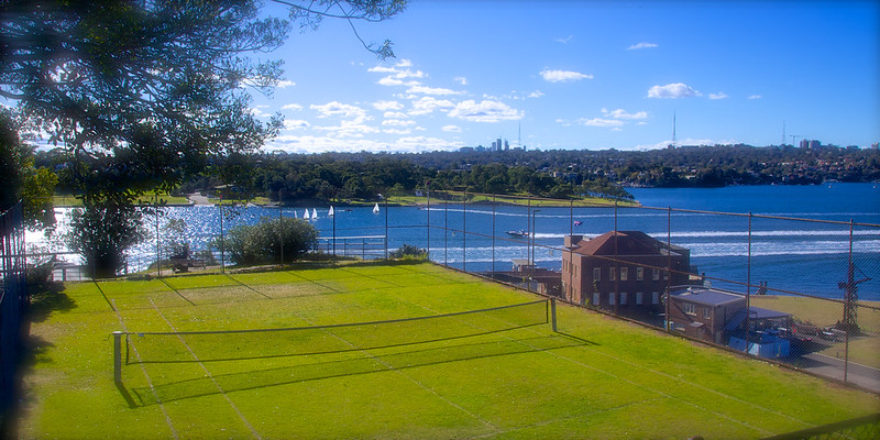 Tennis court at Cockatoo Island
