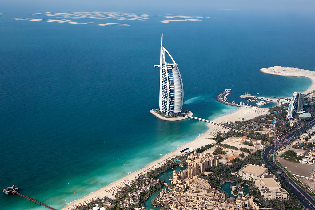 Helicopter view of Dubai