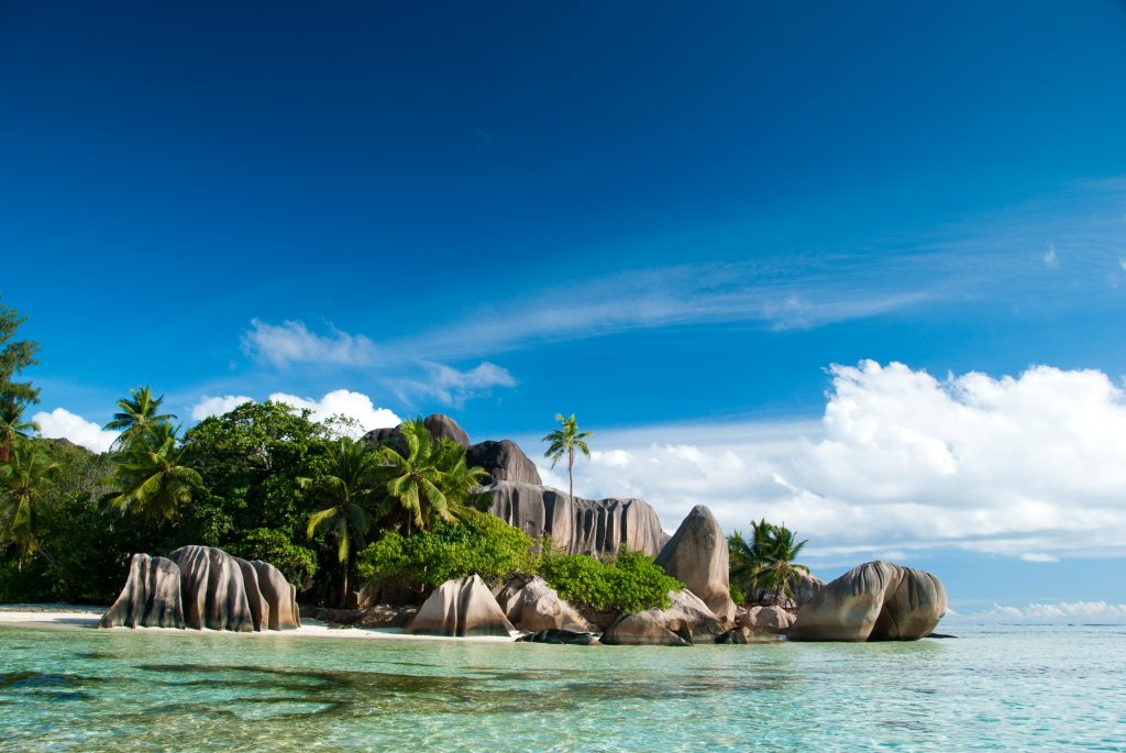 Rock beach view in Anse Source d'Argent