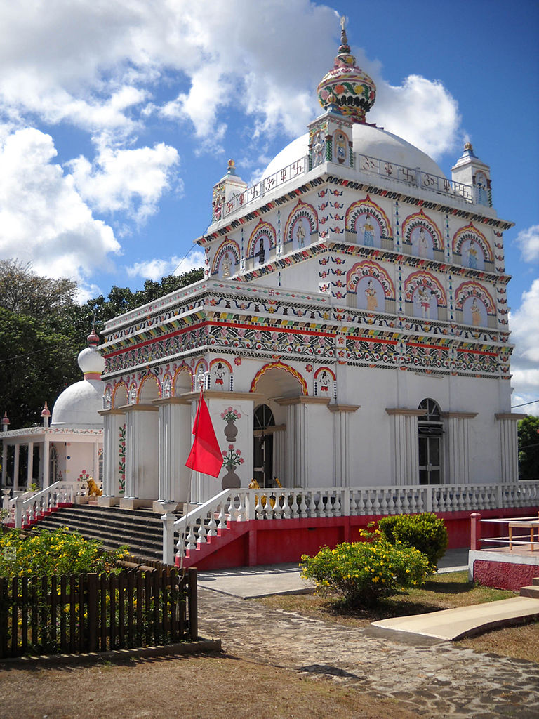 An amazing view of Maheswarnath temple in Triolet in Mauritius
