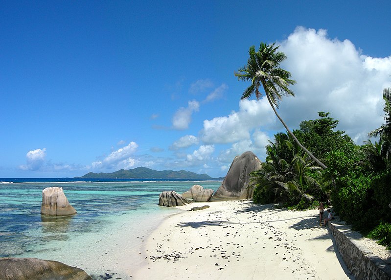 white sand beach in Anse Source d'Argent