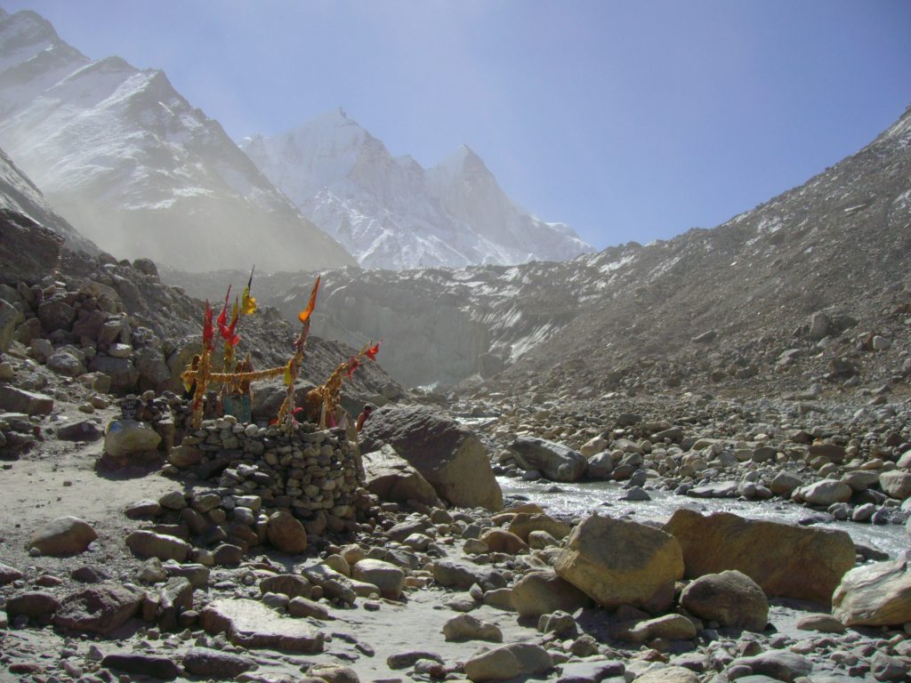 Gaumukh site at Gangotri Glacier, a holy pilgrimage among Places to Visit in Uttarakhand.