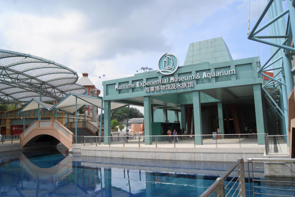 Front view of the maritime experiential museum in Sentosa