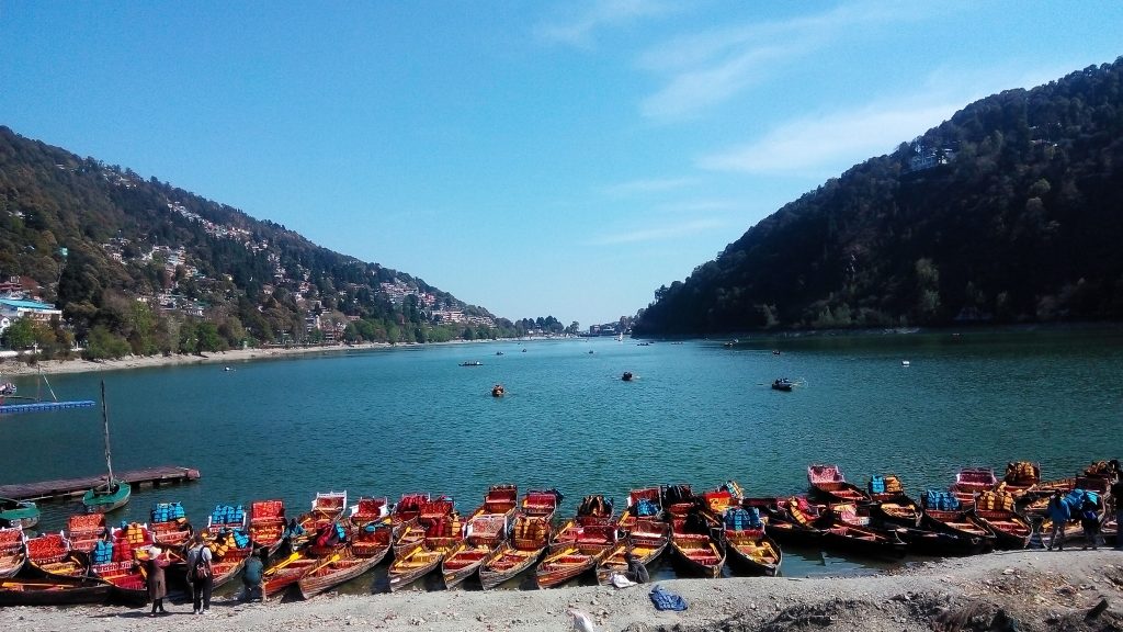 A beautiful view of Naini lake - popular among the Places to Visit in Uttarakhand.