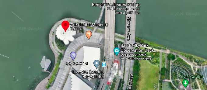 Location of the ArtScience Museum