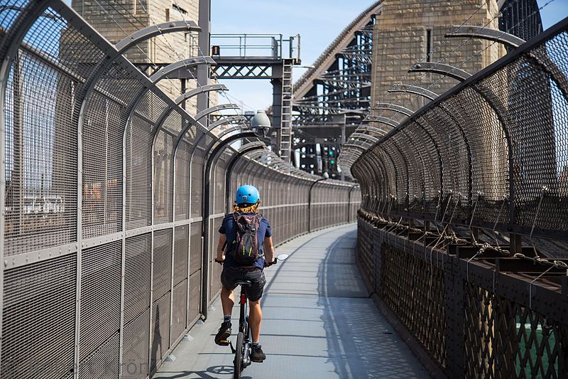 Cycling on the Sydney Harbour Bridge