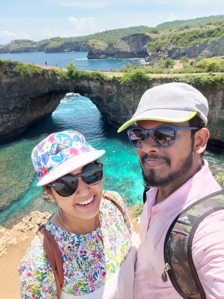 with my wife at west nusa penida