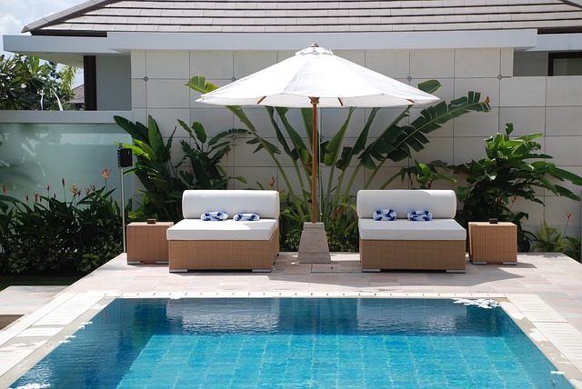 Relax at a pool in Bali