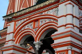 the intricate patterns in the St. Basil's cathedral