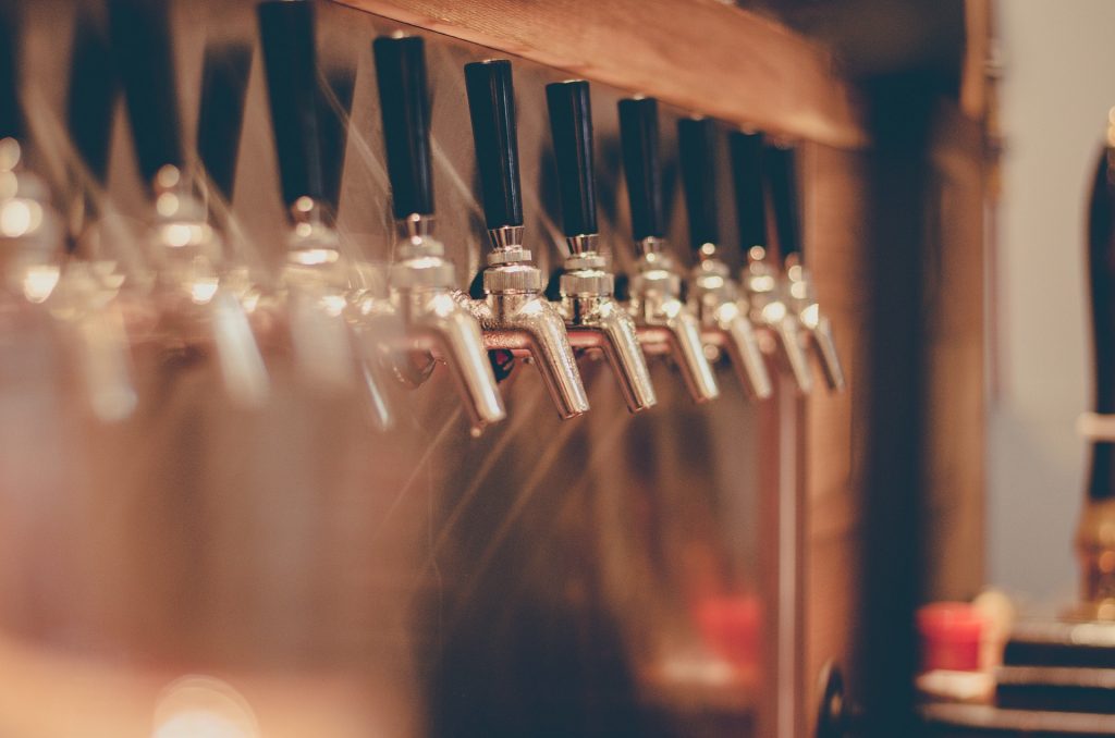 Beer taps in a Pub (Clubbing in Seychelles)