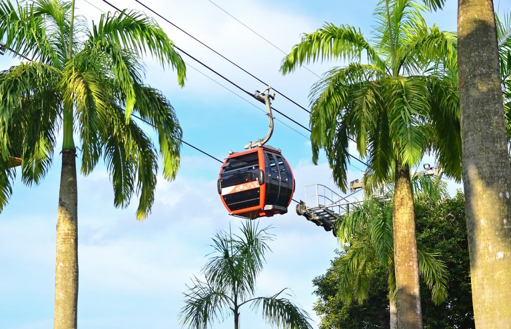 a cable car ride in sentosa