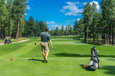 A man golfing in mauritius