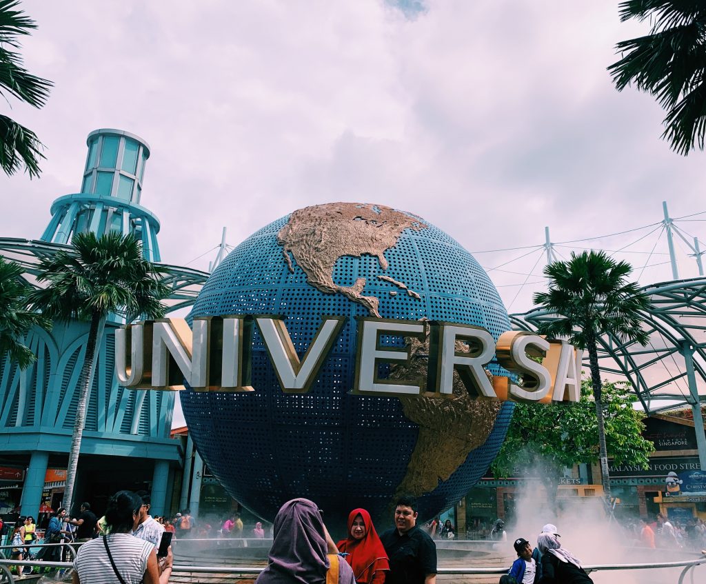 The globe in front of Universal Studios in Singapore