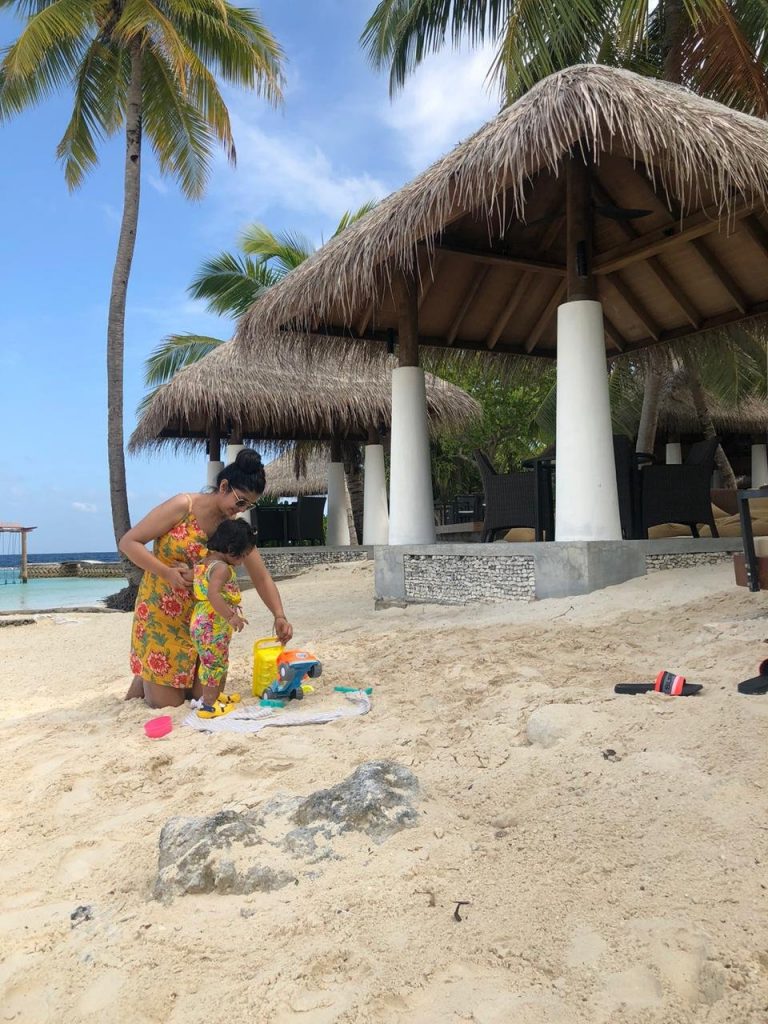 enjoying the stay at maldives