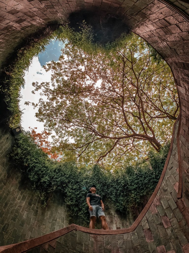 A man in the Fort Canning Park in Singapore