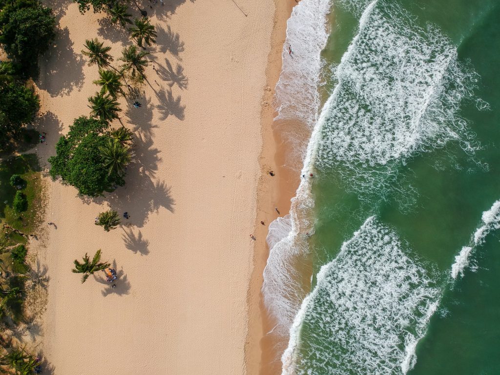 Emerald green waters in Desaru Beach in Malaysia