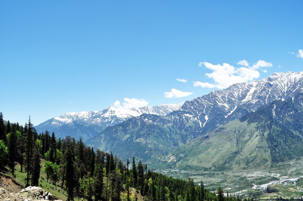 View of mountains from Mussoorie most popular Places to Visit in Uttarakhand.