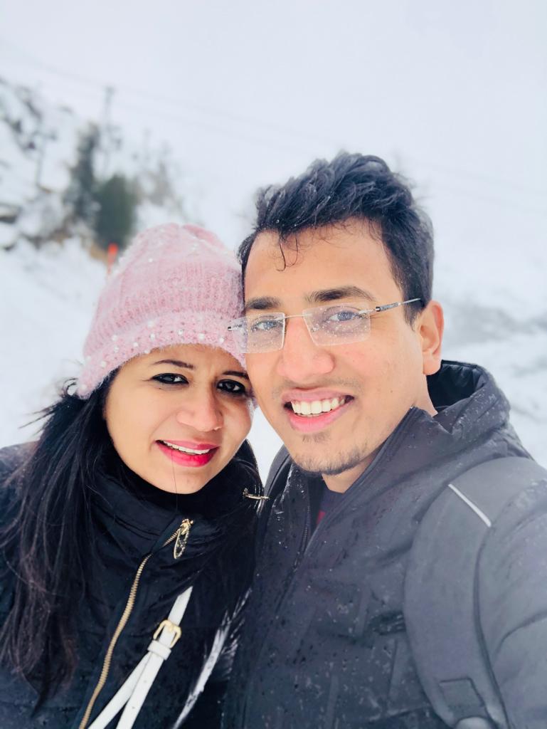 with my wife at titlis