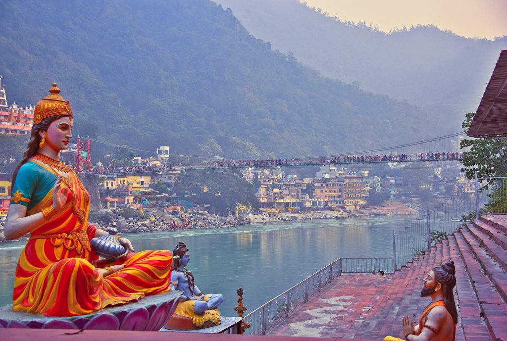 View of Laxman Jhula in Rishikesh