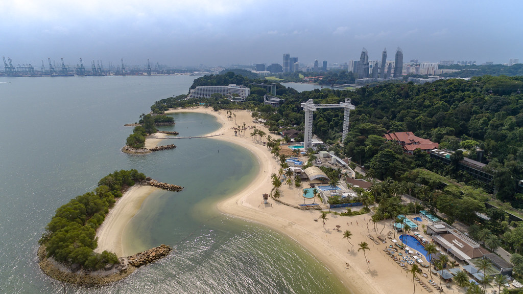 Drone view of Siloso beach