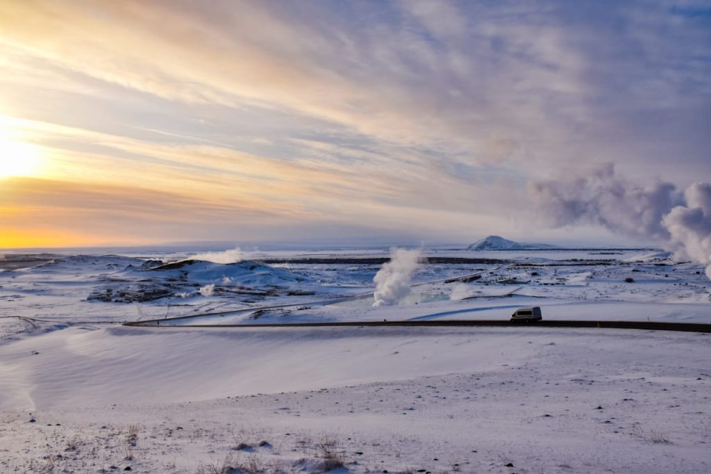 An amazing view of sun in the land of ice