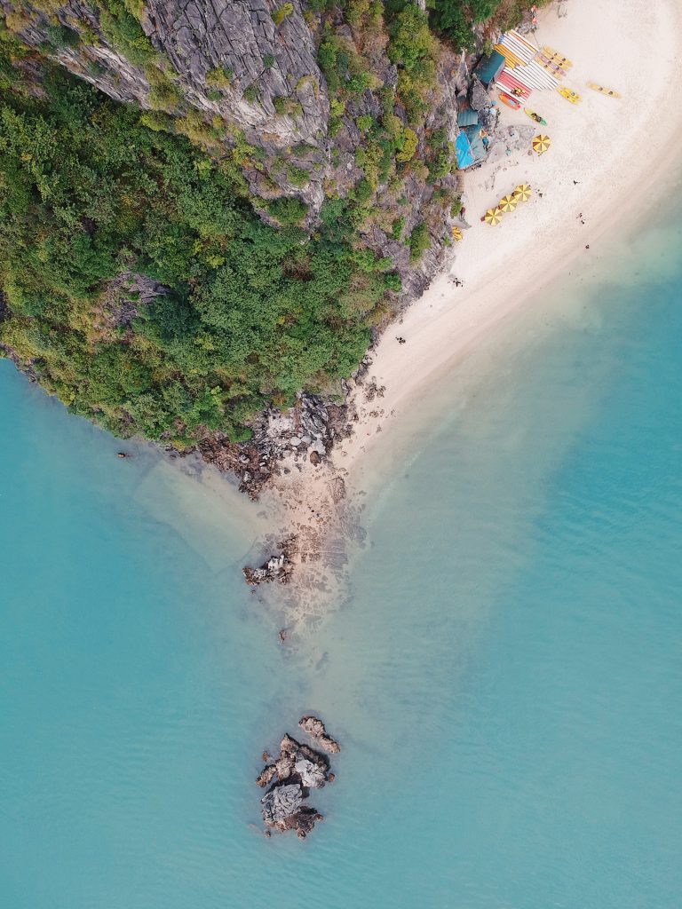 Aerial view of the amazing Ha long Bay