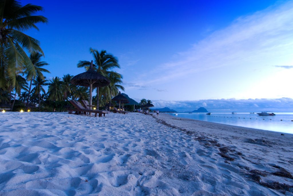 A view of the picturesque Flic en Flac beach in Mauritius