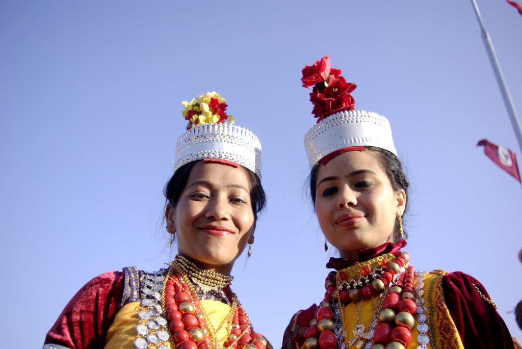 Khasi girls, nongrem festive attire