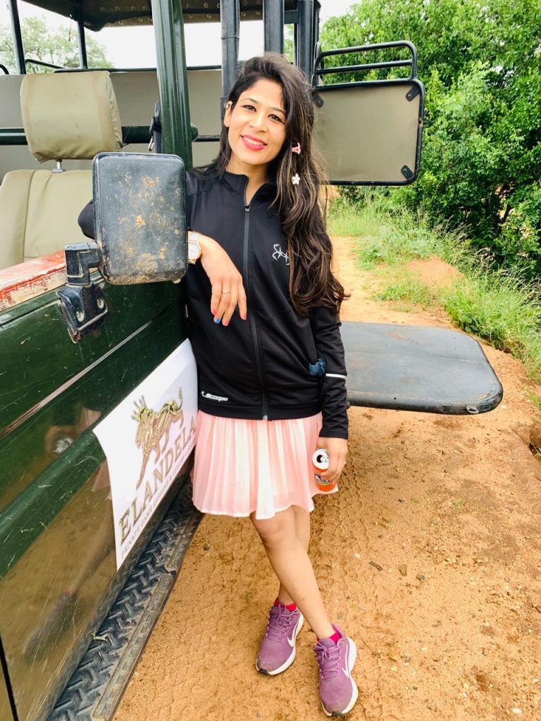 A picture of a woman on her trip to South Africa