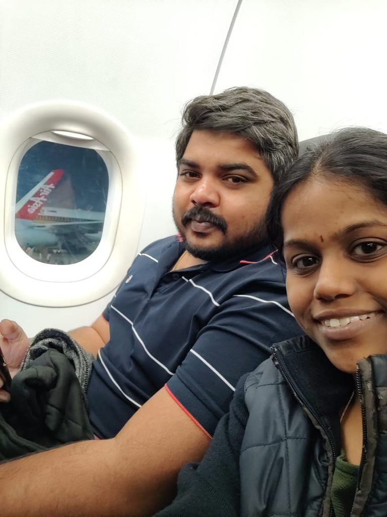 In the flight during our first day of trip to Bali