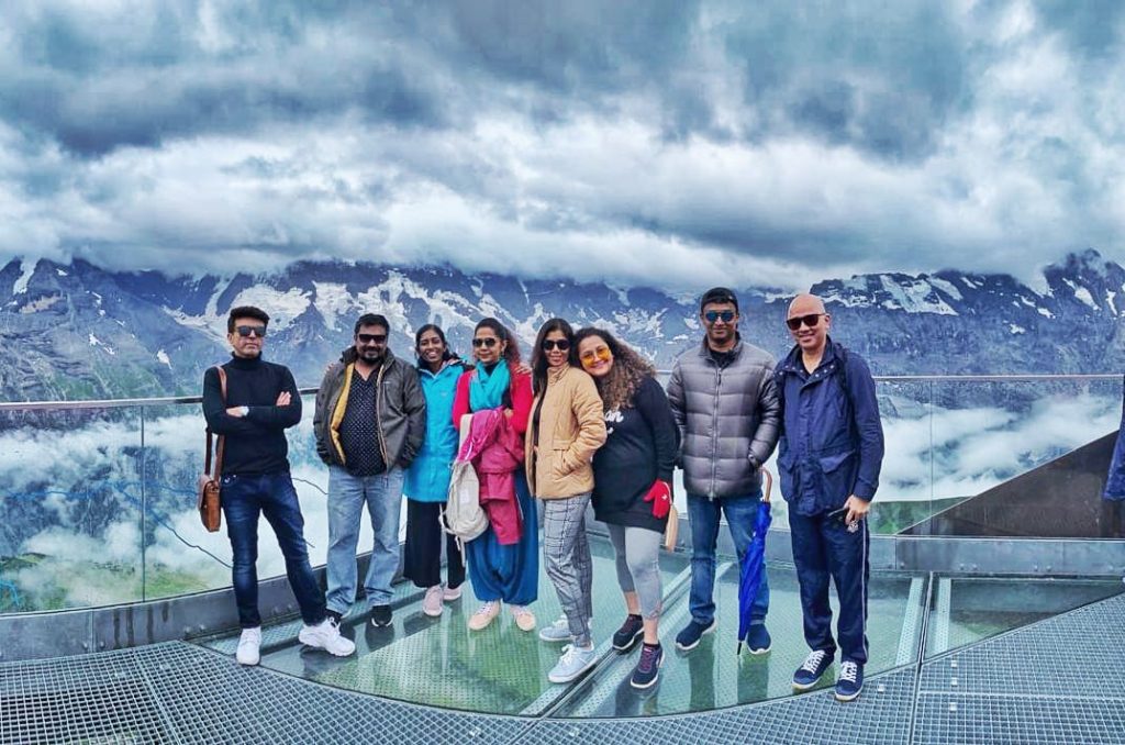A group of friends in Switzerland