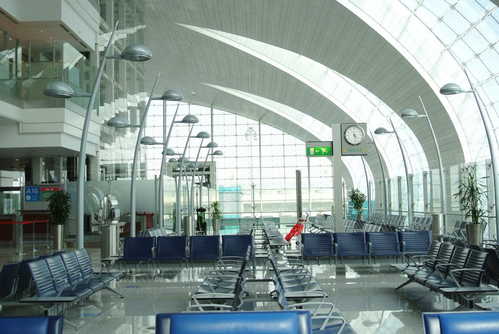 Empty waiting hall in Dubai Airport