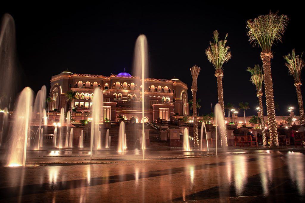 Emirates palace in lights