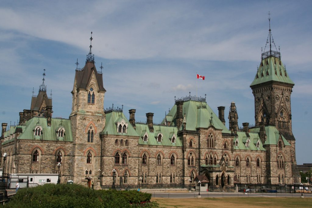 A picture of the Parliament Hill in Ottawa