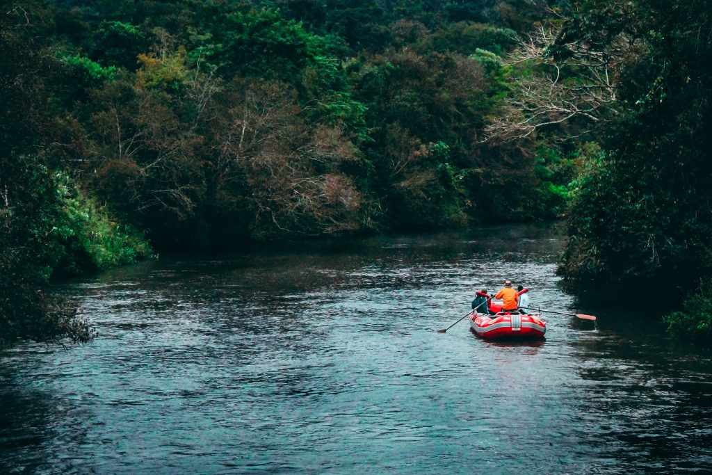 Rafting in river