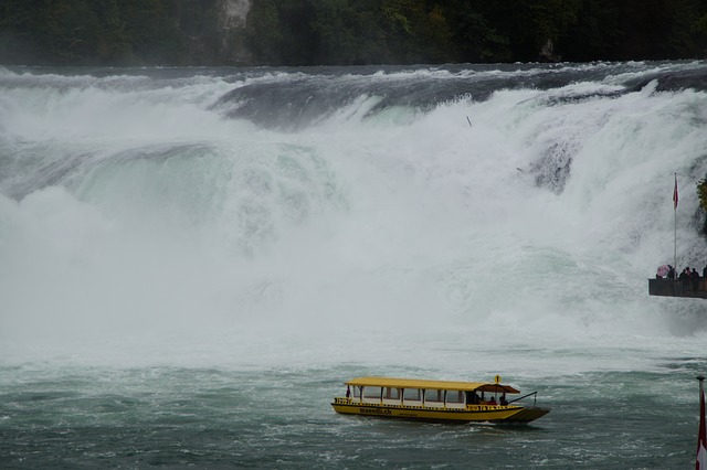 Boat cruise at Rhine falls